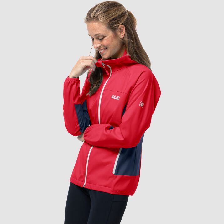 Jack Wolfskin Womens Eagle Peak 2 Windproof Jacket Red 430789FDX